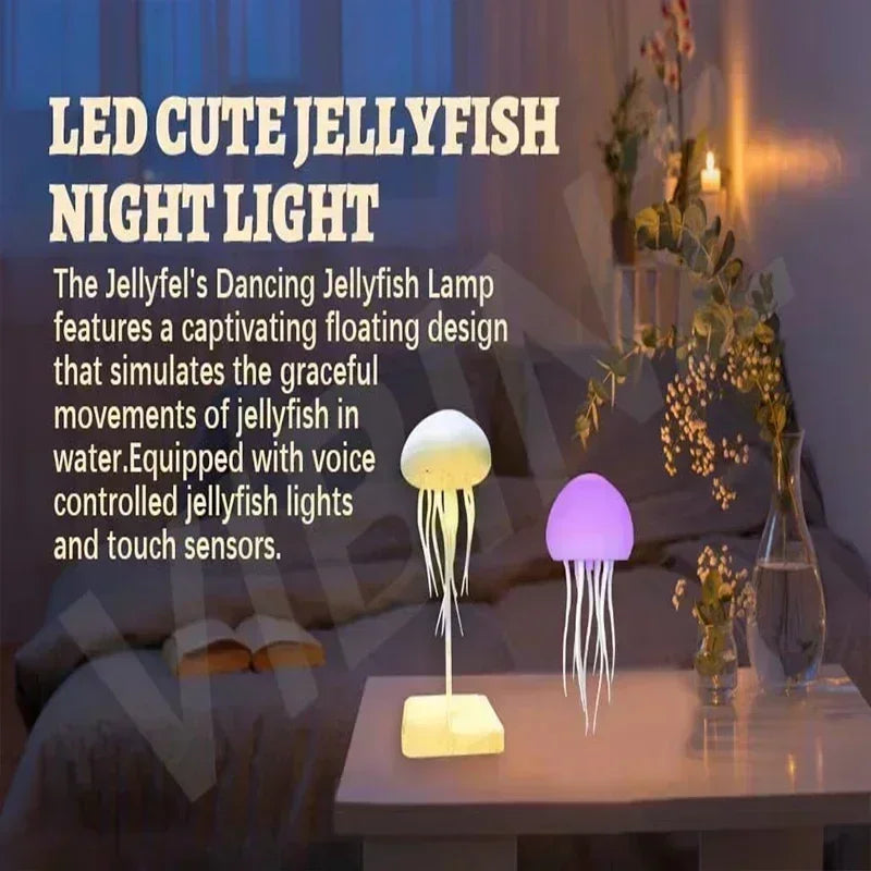 🪼 Cute LED Jellyfish Night Light – Rechargeable Mood Lamp