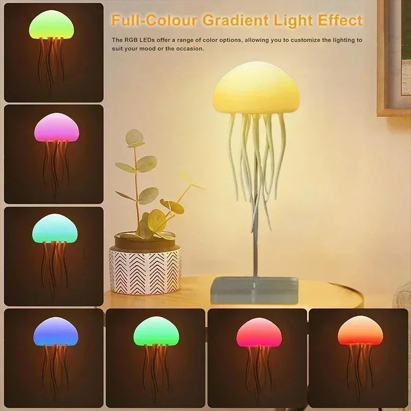🪼 Cute LED Jellyfish Night Light – Rechargeable Mood Lamp
