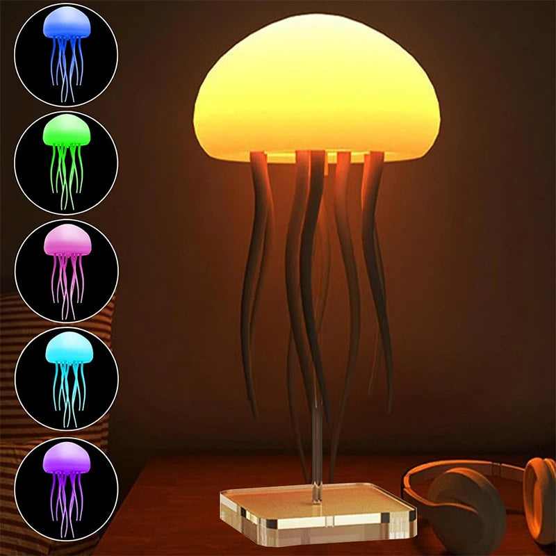🪼 Cute LED Jellyfish Night Light – Rechargeable Mood Lamp