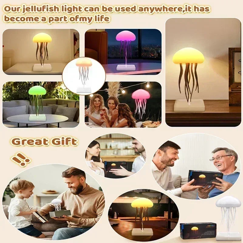 🪼 Cute LED Jellyfish Night Light – Rechargeable Mood Lamp