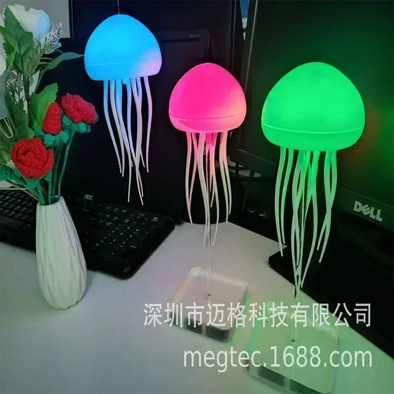 🪼 Cute LED Jellyfish Night Light – Rechargeable Mood Lamp