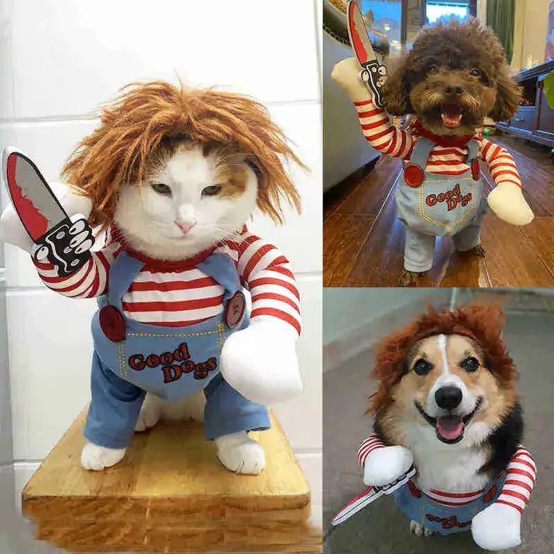 Funny Knife-Holding Pet Costume